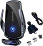 Wireless Car Charger Mount Automotive Electric Induction 15W Fast Charging Auto Clamping Car Phone Holder Mount Wireless Charging Mount Air Vent Phone Holde Compatible with All Android (Black)