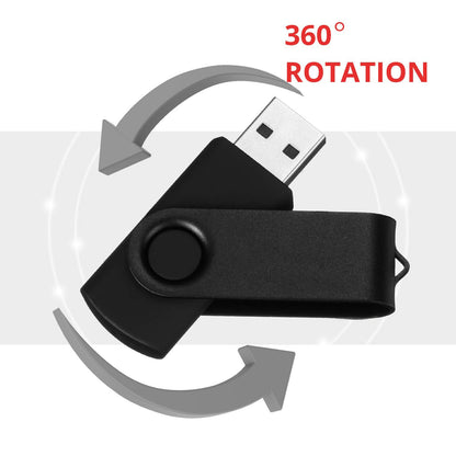 DataOcean 2 Pack 64GB USB 2.0 Flash Drive Memory Stick Thumb Drives Swivel Design(2 X 64GB: Black Silver)
