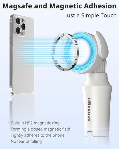 UBeesize 62'' Magnetic Selfie Stick Phone Tripod with Wireless Remote, Extendable Cell Phone Tripod Stand, Compatible with MagSafe, Cellphone Tripod for iPhone 15 14 13 12 and Android Phones White