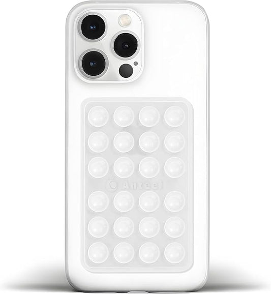 JingJinYY Medium-Sized Silicone Suction Phone Case Adhesive Mount, Enhanced Suction Power and Upgraded Thickened Sticky Phone Grip, Durable, Hands-Free Sticky Phone Holder, 2.28"x3.46" (Translucent)