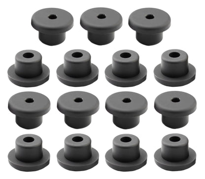 15 pcs 9/16" Drill Hole，1/4" ID Black Silicone Top hat Rubber Grommets for Wiring，Automotive，Firewall，Hole Plug，Desk，Screw，Water and Gas Pipe，Drain，House Siding，Cable Bushing，Glass，Wire Plug
