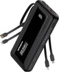 Portable Charger with Built in Cables, Slim 10000mAh Fast Charging 22.5W Power Bank USB C LED Display Battery Pack 6 Outputs & 2 Inputs for iPhone Samsung Pixel LG Moto iPad