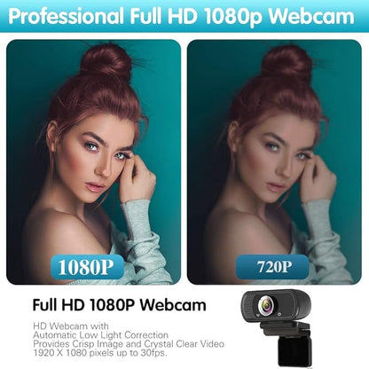 Webcam HD 1080p ,Live Streaming HD Camera with Stereo Microphone, PC Desktop or Laptop USB Webcam with 110 Degree View Angle, for Switch 2,Video Calling, Recording, Conferencing, Streaming, Gaming