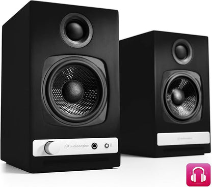 Audioengine A2-HD (HD3) Bluetooth PC and Computer Desktop Speakers with aptX HD - USB, RCA, Headphone for Music Gaming Movies Studios Dorms Bedrooms Offices