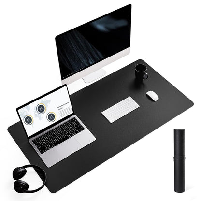 YSAGi Non-Slip Leather Desk Pad, Waterproof Laptop Computer Desk Keyboard Mat, Table Protector Blotter Mat, Large Mouse Pad for Office/Work/Home/Decor(Black, 31.5" x 15.7")