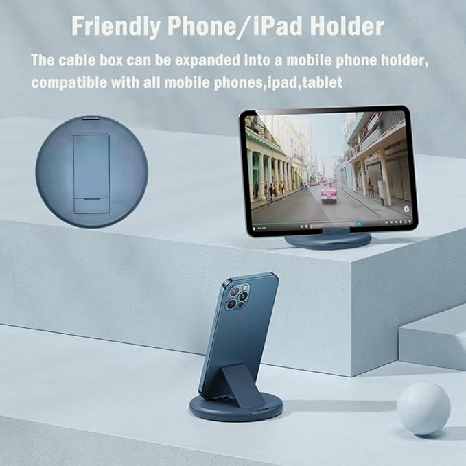 USB C Adapter OTG Kit, Multi Charging Cable Case Convertor USB C to iOS Device Type C Micro Adapter Data Transfer Contains Card Slot for Traveling, Use as Phone Holder(Midnight Blue)