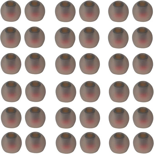 36 Pieces Medium Earbud Tips Soft and Comfortable Ear Bud Replacement Pieces Silicone Fit Most in-Ear Headphones，Inner Hole 3.8mm -5.5mm，Medium Black and Red Earbud Replacement Tips