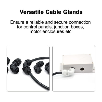 LeMotech M25 Cable Gland, 90 Degree Adjustable 13-18mm Strain Relief, Cord Connectors Nylon Joints with Gaskets, 2 Pcs, Grey