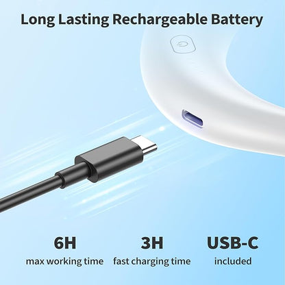 PANERGY Portable Neck Fan Rechargeable Hand Free Personal Fan Mini Wearable Battery Operated USB Fan for Men Women Kids Sport Work Travel