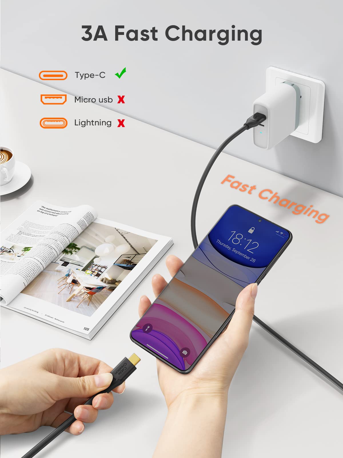 CableCreation USB C to USB A Cable 5FT, USB 3.1 3.2 Gen2 10Gbps Data Cable