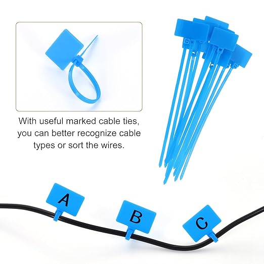 uxcell 4Pcs Cable Cord Grommet, 7/8"(22mm) Rubber Desk Grommets Wire Pass Through Hole Cover with Marked Cable Ties for Home Office Cable Wire Protection, Black