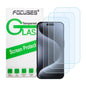 Focuses Anti Blue Light Screen Protector for iPhone 15pro & iPhone 15 [3 Pack] 9H+ Anti Blue Light Tempered Glass, Anti-Scratch, Case Friendly