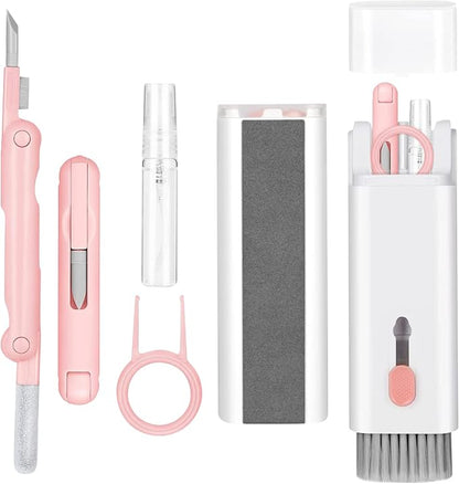 7-in-1 Electronic Cleaner Kit,Keyboard Cleaner,Laptop Cleaner Kit for Monitor, Cell Phone, Headset, Lego, Laptop Camera Lens (Pink)