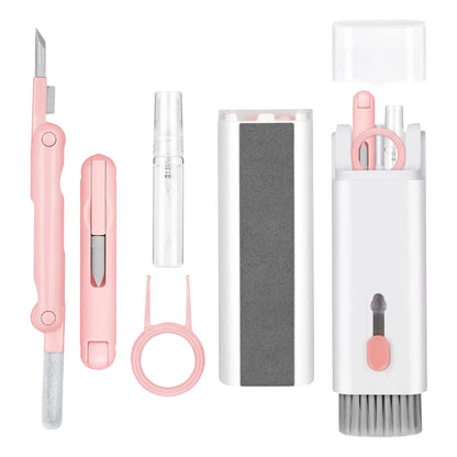 7-in-1 Electronic Cleaner Kit,Keyboard Cleaner,Laptop Cleaner Kit for Monitor, Cell Phone, Headset, Lego, Laptop Camera Lens (Pink)