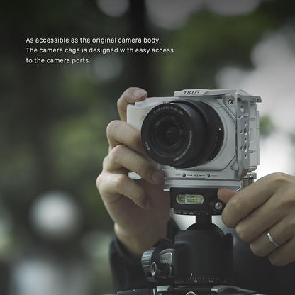 Tilta Full Camera Cage for ZV-E1 | Cold Shoe, NATO Rail, M3 and 1/4"-20 Threads Mounts | Silver