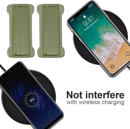 Phone Grip Holder for Hand, Universal Finger Strap Phone Holder, Finger Selfie Grip Compatible with Most Smartphones (Green) - 2Pack
