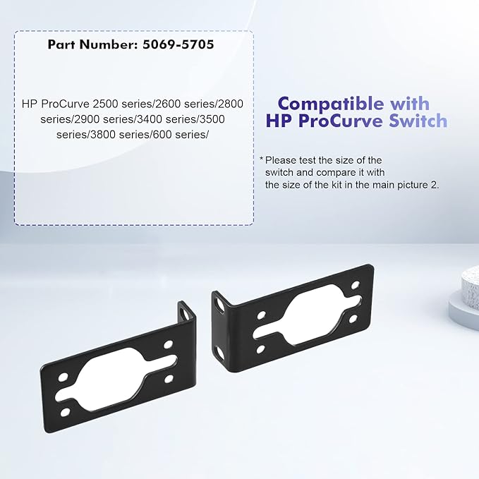 Rack Mount Kit 1U Universal Rack Ears for HP/ProCurve/Aruba/OfficeConnect/HPE Switches