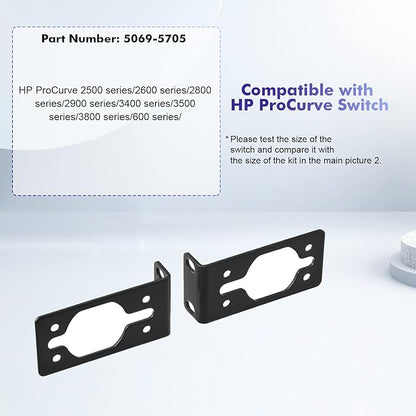 Rack Mount Kit 1U Universal Rack Ears for HP/ProCurve/Aruba/OfficeConnect/HPE Switches