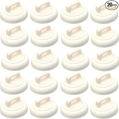 Magnetic Cable Zip Tie Mounts Clips Multipurpose Zip Ties Mount Base Holder Wire Cable Holder Mount Wire Clips Management for Home Office Marine Electrical Wiring (White, 20 Piece)