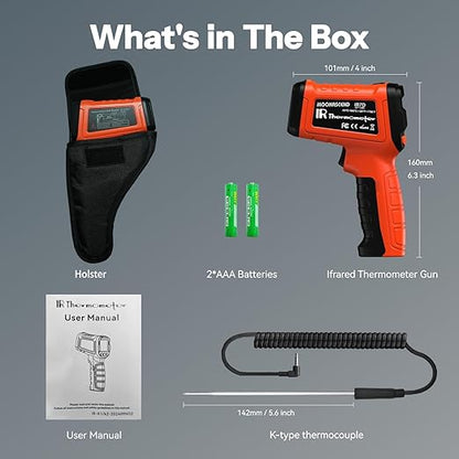 MOONASCEND -58°F to 1796°F Infrared Thermometer Gun, Dual-Mode 16:1