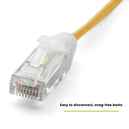 TRUECABLE Cat6 Component Rated Patch Cable, Unshielded (U/UTP), 7ft, Yellow, 28AWG Stranded Pure Copper, Snagless 10G High-Speed Ethernet Cable, PoE++ 4PPoE 100W, UL Listed, RoHS-3, 1 Pack