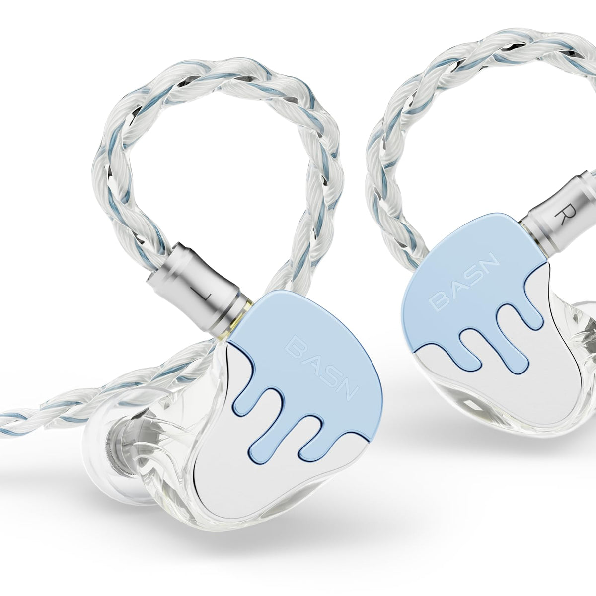 BASN BmasterX 3.5mm 4.4mm in Ear Audio Monitors Earphones (Black/White)