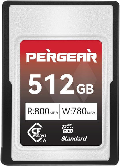 Pergear 512GB CFexpress Type A Memory Card, Up to 800MB/s Read Speed & 780MB/s Write Speed for 4K 120P,8K 30P Recording (Standard Series VPG200)