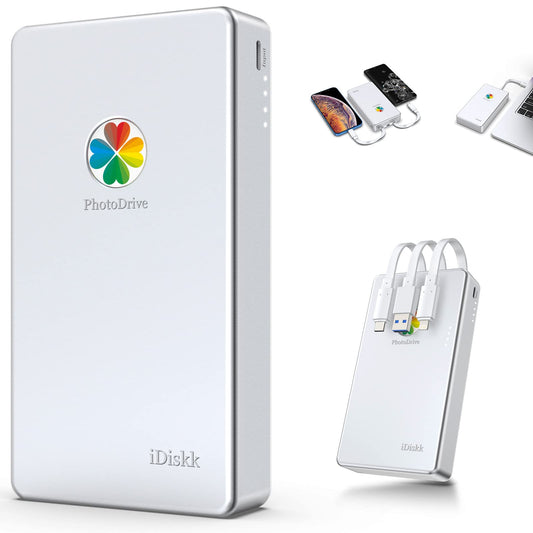iDiskk MFi Certified 2TB External Hard Drive for iPhone,iPad,MacBook,PC,Photo Storage Phone Drive for Android Mobile to Backup Photos | Video | Files (auto Backup) for iPhone 17/16/ 15/14/13/12