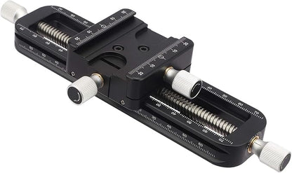 Haoge FM-160 Wormdrive Macro Rail for Macro Photography Track, Focus Stacking Precision Focus Slider/Close-up Shooting Clamp Plate Fine-Tuning Screw Rod