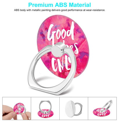 Bonoma Phone Ring Holder, 3 Pack Good Vibes Only Universal Finger Ring Stand Grip Kickstand Compatible with Smartphones and Tablets