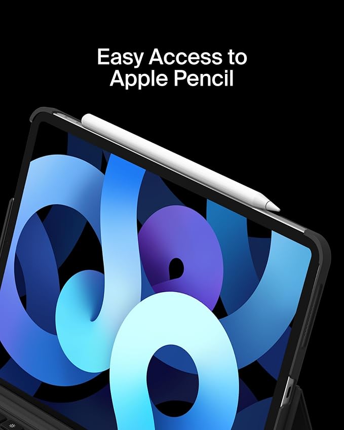 Belkin Everyday Keyboard Case w/Cradle, Backlit Bluetooth Keyboard, Multi-Gesture Controls, Magnetic Apple Pencil Storage Compatibility, & Multimedia Keys for iPad Air 10.9" & iPad Pro 11" - Black