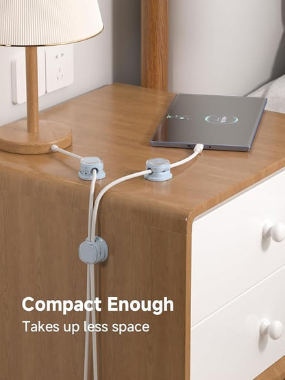 Magnetic Cable Clips, Adjustable Cord Holder Management, Adhesive Wire Keeper Organizer for Home Office Desk Phone PC Car Wall Desktop Nightstand Appliance (9-PCS Blue)