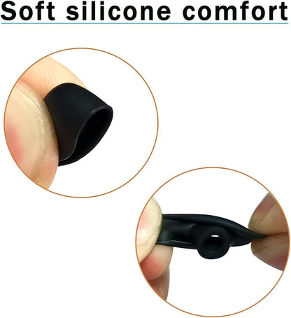 Replacement Earbuds Tips Silicone Universal for 4.0mm-6.0mm Nozzle in-Ear Rubber Ear Tips Fit True Wireless Earbuds 6 Pairs LMS Black