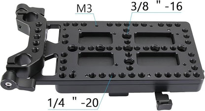 CAMVATE V Lock Mounting Plate Power Supply Splitter with 15mm Rod Clamp - 1524