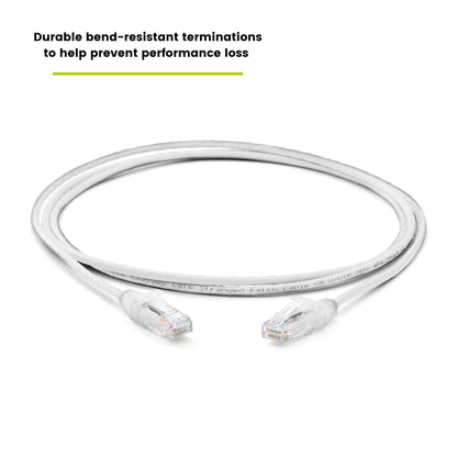 TRUECABLE Cat6 Component Rated Patch Cable, Unshielded (U/UTP), 5ft, White, 28AWG Stranded Pure Copper, Snagless 10G High-Speed Ethernet Cable, PoE++ 4PPoE 100W, UL Listed, RoHS-3, 5 Pack