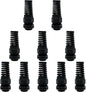 LeMotech 10Pcs NPT 3/4" IP68 Waterproof Cable Gland Flex Spiral Strain Relief Black Nylon Joint with Gaskets for 12.5-18mm Wire Thread