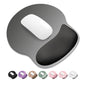ITNRSIIET Ergonomic Mouse Pad with Wider Memory Foam Wrist Rest +17% - Curved Cushion Reduces Pressure 20%, Pain Relief, Non-Slip, Smooth, Cute Colors, 9.85 x 9 in, White