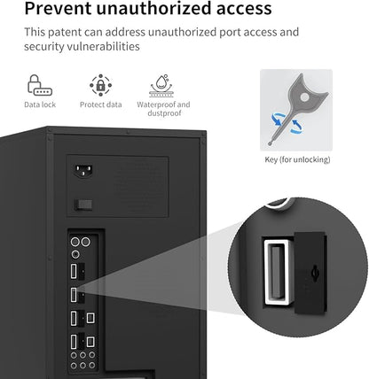 24PCS USB Metal Port Lock Blocker with 2 Keys - Secure USB-A Port Protector for PC/Laptop, Anti-Theft Data Security Lock, Dust & Moisture Proof Cover, Removable Type-A Connector Black