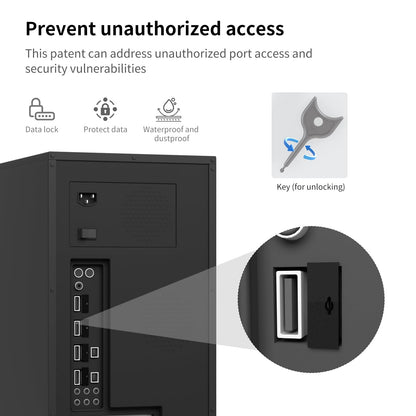 24PCS USB Metal Port Lock Blocker with 2 Keys - Secure USB-A Port Protector for PC/Laptop, Anti-Theft Data Security Lock, Dust & Moisture Proof Cover, Removable Type-A Connector Black