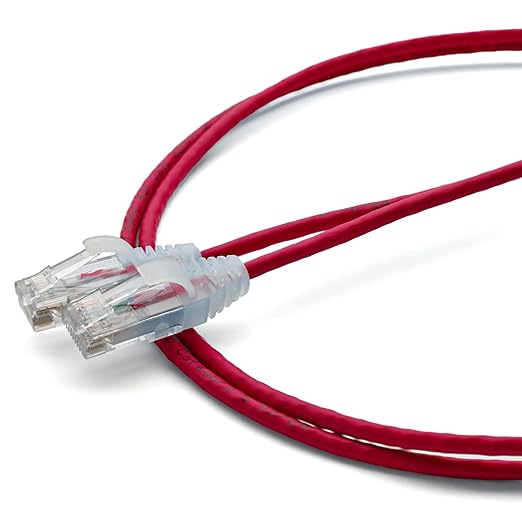 TRUECABLE Cat6 Component Rated Patch Cable, Unshielded (U/UTP), 3ft, Red, 28AWG Stranded Pure Copper, Snagless 10G High-Speed Ethernet Cable, PoE++ 4PPoE 100W, UL Listed, RoHS-3, 1 Pack