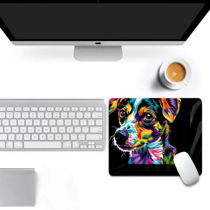 Square Mouse Pad Colorful Dog Portrait-5,Gaming Mouse Pads for Desk,Soft Computer Waterproof Non-Slip Mouse Mat