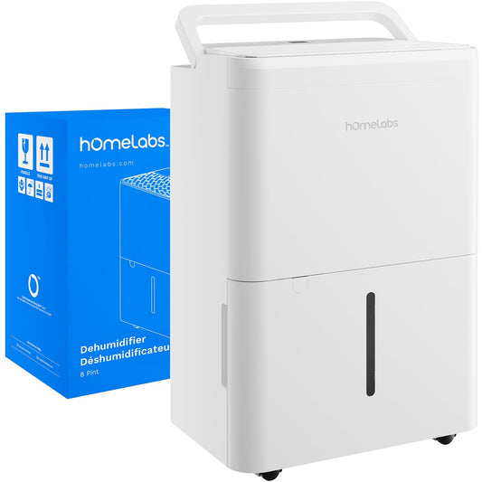 hOmeLabs Dehumidifier 1,800 Sq Ft 8 Pint (MAX 24 Pint at 95°F, 90% RH)
