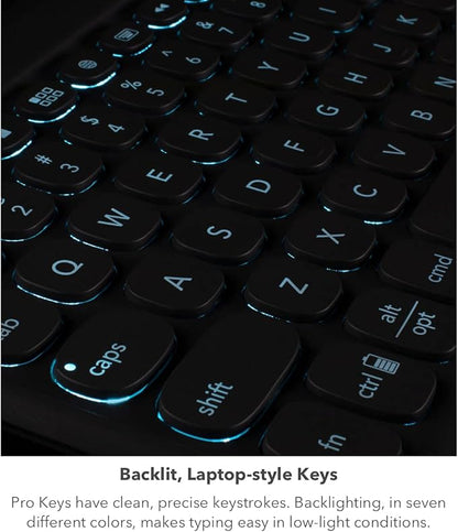 ZAGG Pro Keys Wireless Keyboard with Trackpad and Detachable Case - Compatible with The Apple iPad 10.2"(Gen 9,8,7) - Charcoal