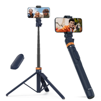 Sensyne 72" Phone Tripod, Extendable Selfie Stick with Detachable Phone Holder Compatible with All Cell Phones/Camera Blue