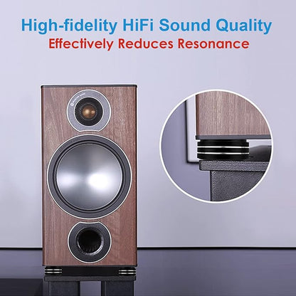 Audiocrast 4X HiFi Speaker Spikes Isolation Stand Feet Pad Aluminum 40x20mm Audio Isolators Amplifier Shock Absorber Non-Slip Hi-End Floor Protector for Subwoofer DAC CD Turntable Amp