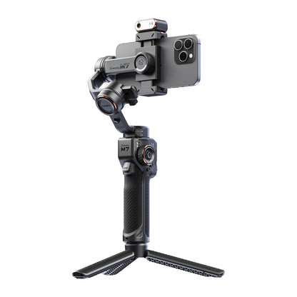 Hohem iSteady M7 Gimbal Stabilizer for Smartphone, 3-Axis Phone Gimbal, Gimbal Stabilizer for iPhone & Android, AI Tracking Sensor with Fill Light, 1.4" Detachable Touchscreen Remote Control