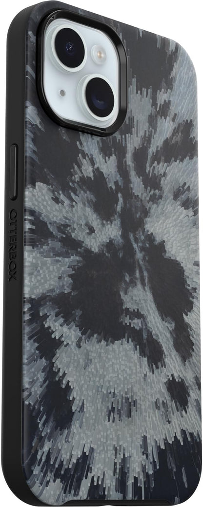 OtterBox iPhone 16e, 15, 14, & 13 Symmetry Series Case - Burnout Sky (Black), Snaps to MagSafe, Ultra-Sleek, Raised Edges Protect Camera & Screen