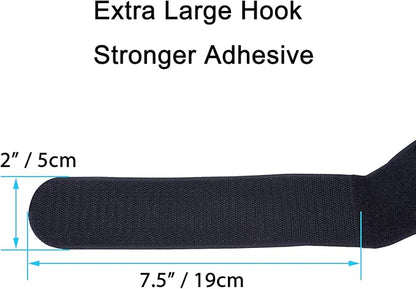 Extra Large 4 Pack 2 x 60 Inches Hook and Loop Strap, Reusable Fastening Cable Tie Down Straps by Wisdompro - Reusable, Durable Functional Cinch Cable Straps for Your Home, Office, Workspace