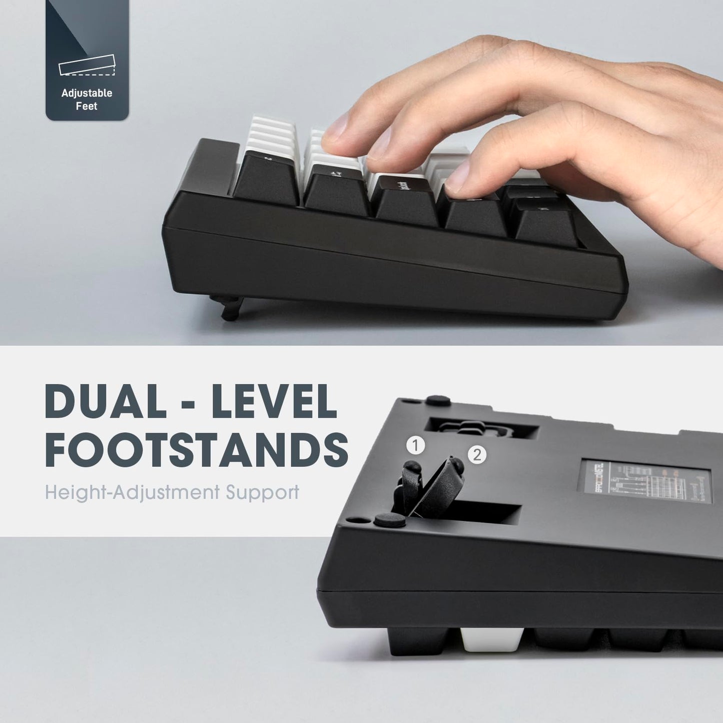 BAROCCOMiSTEL MD600 V3 RGB ORCA TKL Ergonomic Mechanical Keyboard, Cherry MX, Split Layout, PBT DoubleShot Keycap, Windows OS Compatible (Silent Red)