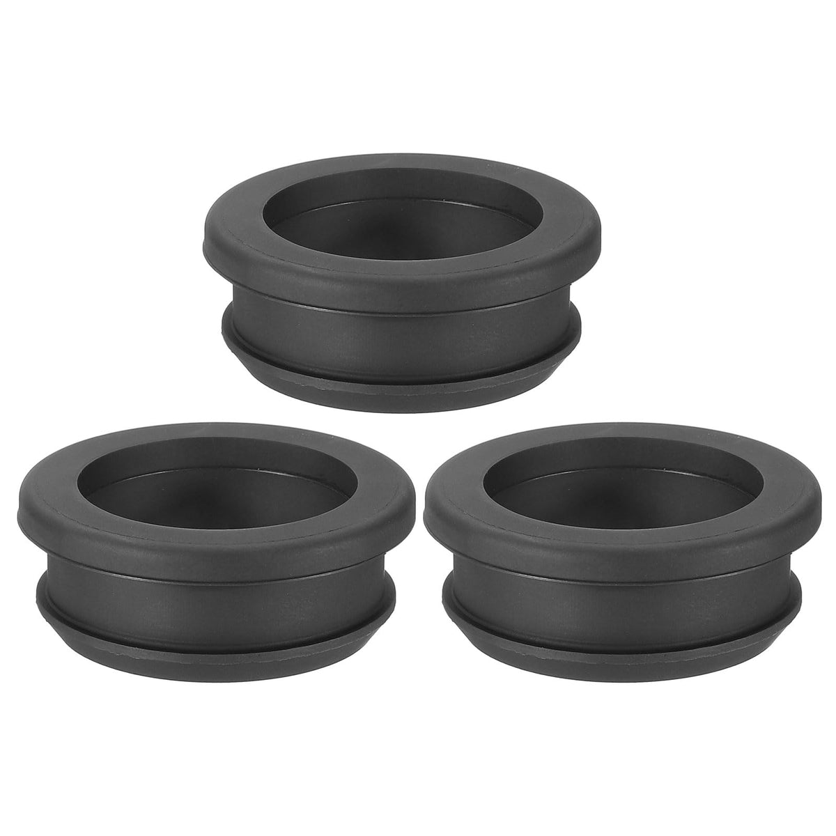 PATIKIL 32.6mm / 1-1/4 Inch Drill Hole,1 Inch ID Rubber Grommets, 3Pcs Top Hat Grommet for Wiring Eyelet Ring Gasket Automotive Firewall Cable Hole Plugs Wires Protection, Black